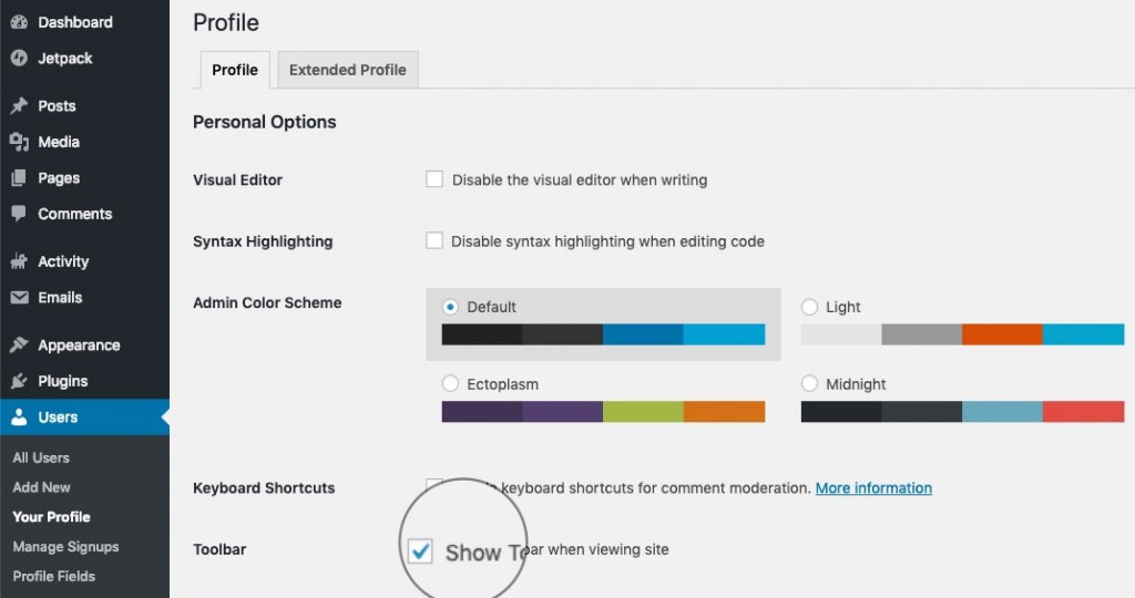 How to Remove WordPress User Bar Tutorial - SiteGround Tutorials