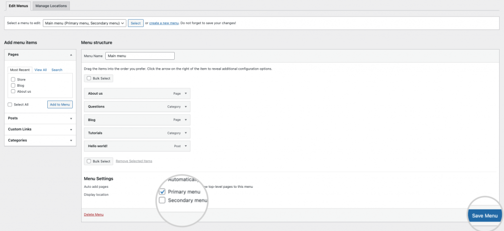 Menu Location How to add and edit a WordPress menu - SiteGround Tutorials