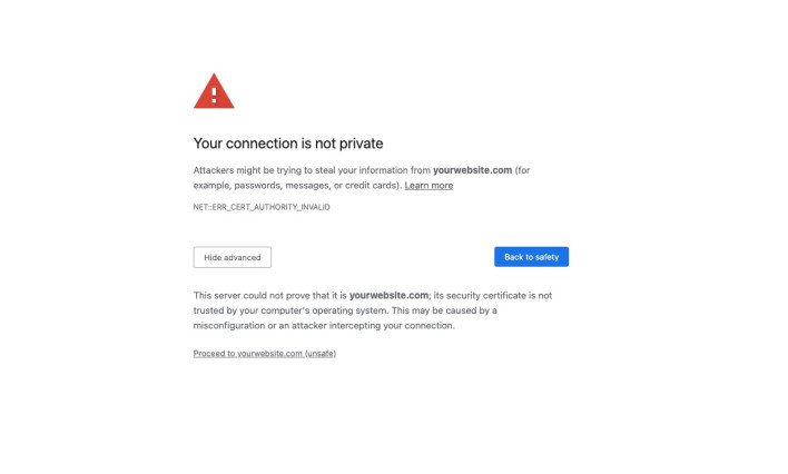 How to Fix the “NET::ERR_CERT_AUTHORITY_INVALID” Error? - SiteGround KB