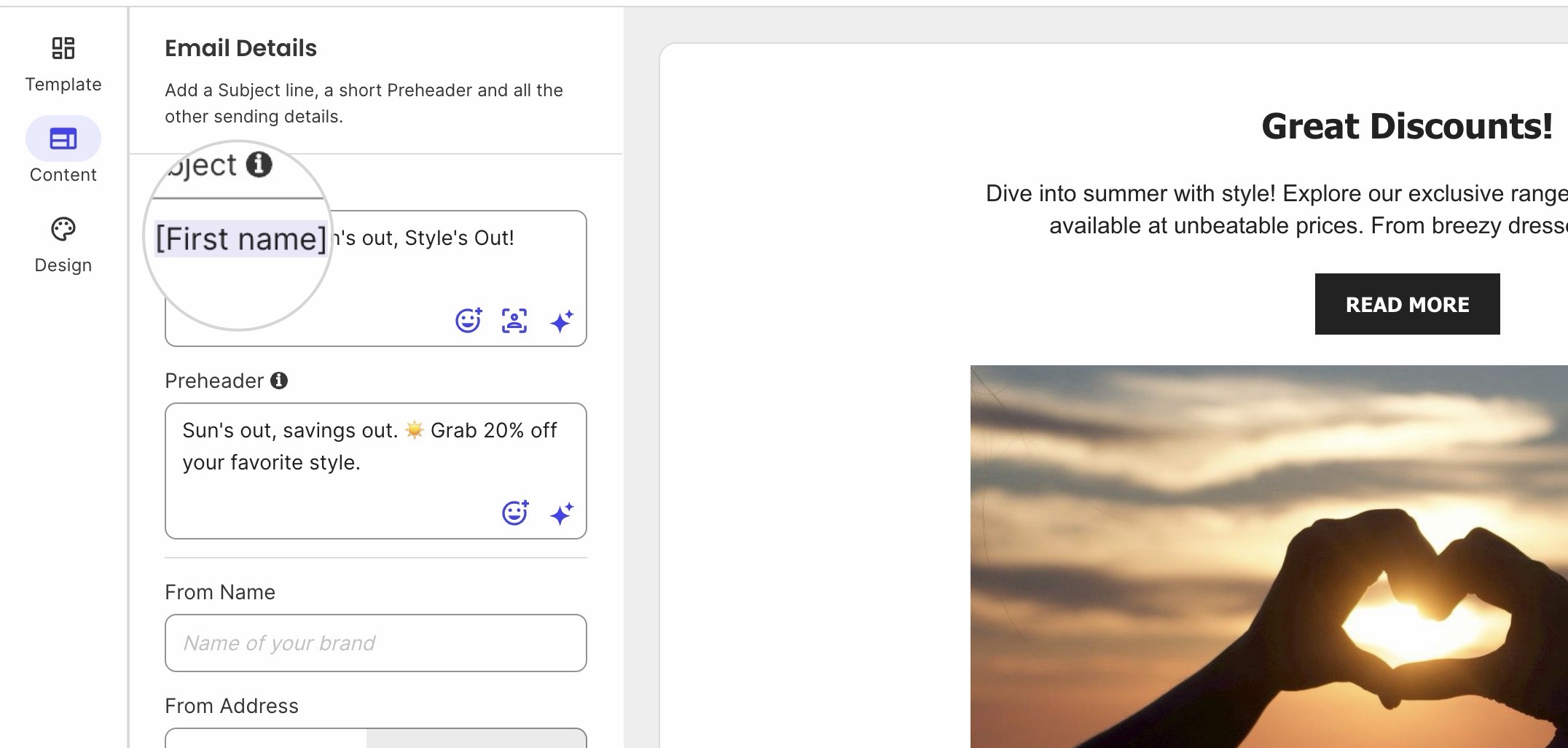 Choose what variable you want to add – First name, Last name