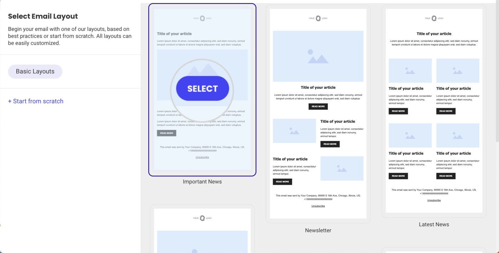 Regular Email Layout Starting a New Email with Basic Layouts - SiteGround KB