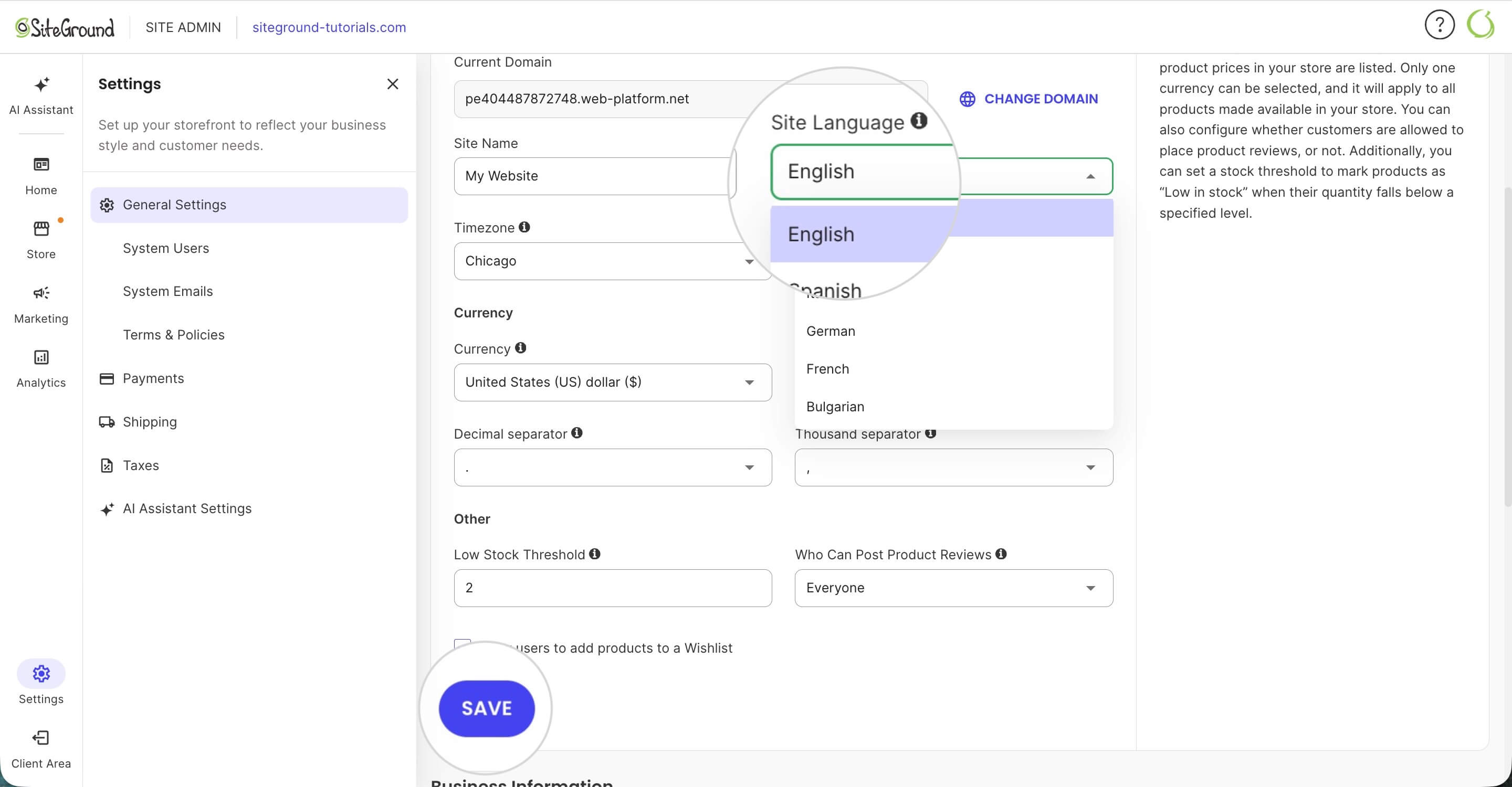 Storefront Window Language How to Edit Storefront Language - SiteGround KB