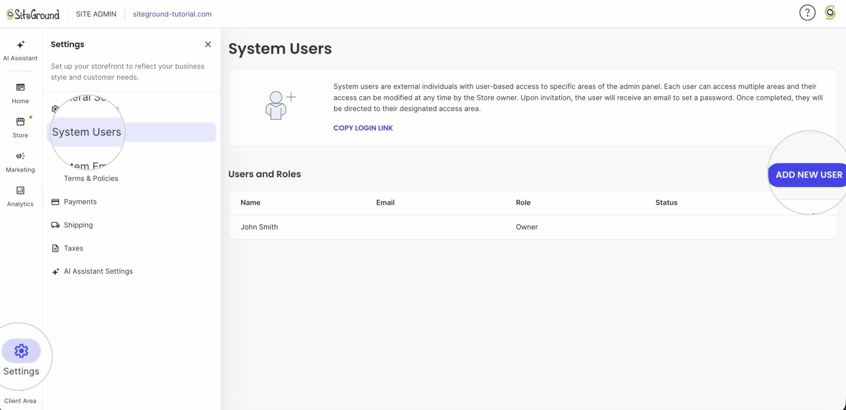 How to add System Users - SiteGround KB