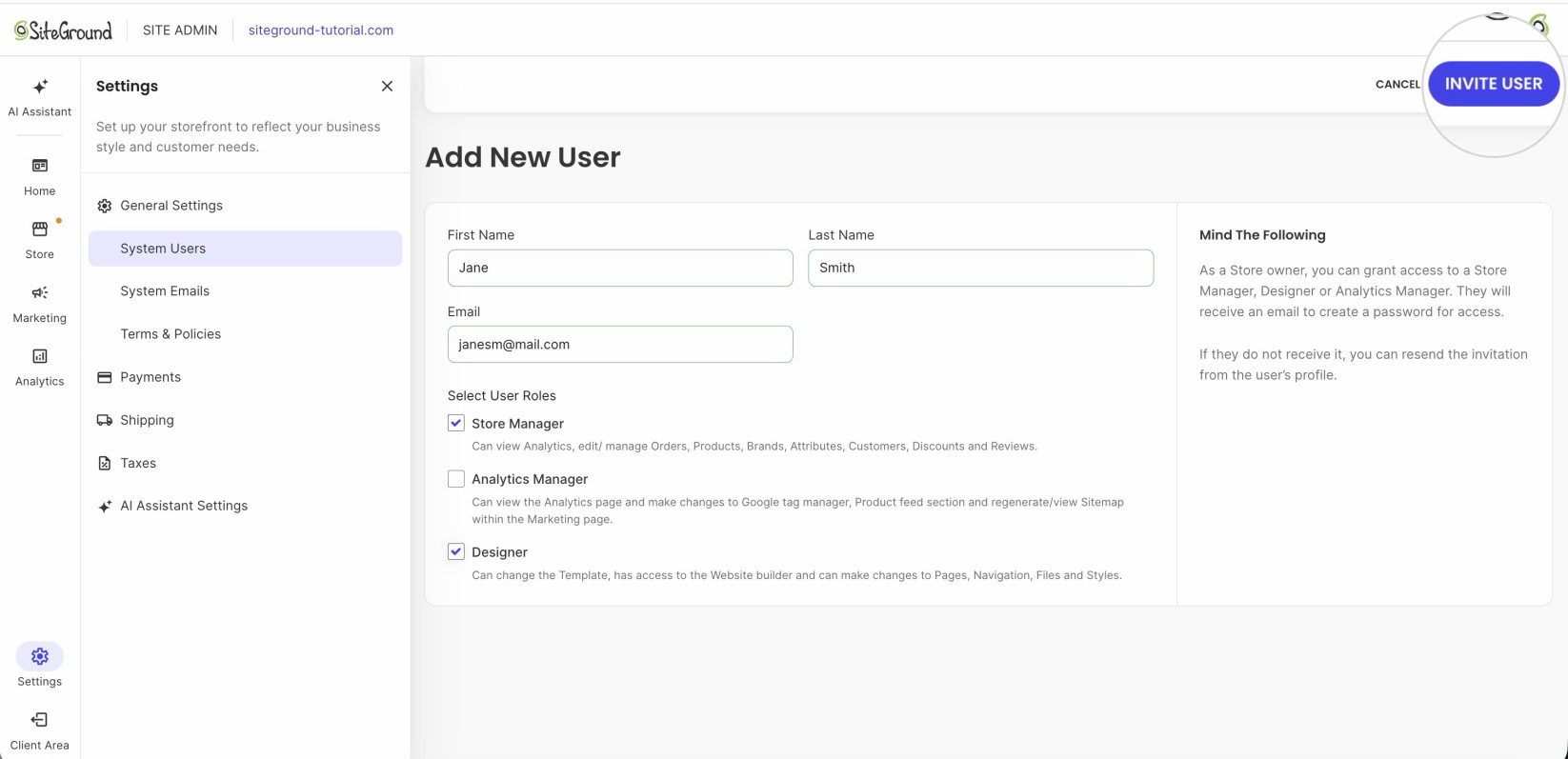 How to add System Users - SiteGround KB