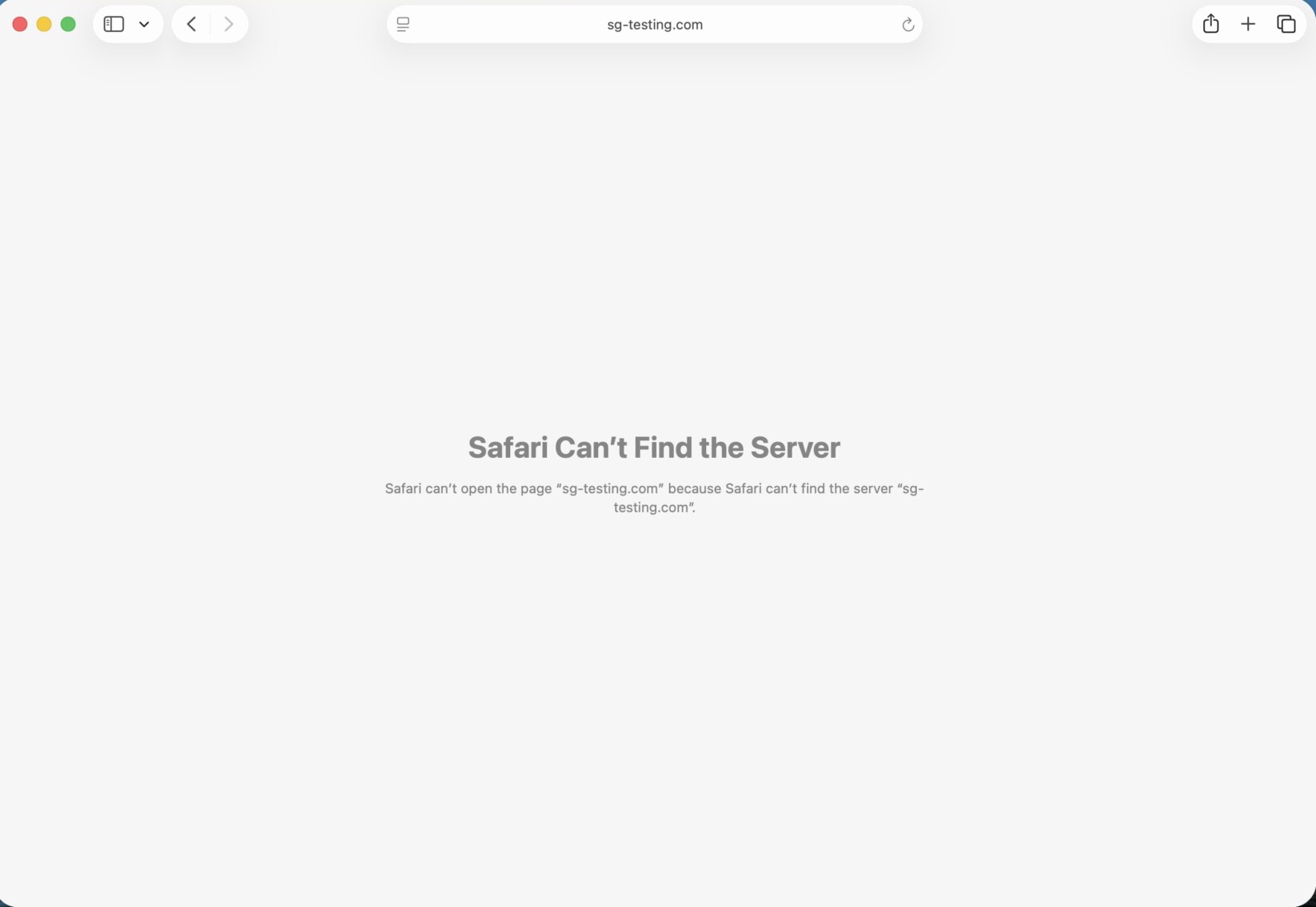Safari che visualizza dns_probe_finished_nxdomain