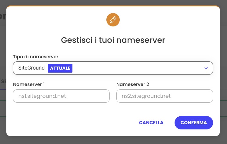 gestire i propri nameservers in siteground