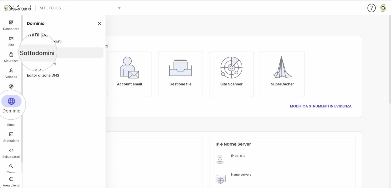Creare un sottodomini SiterGround hosting