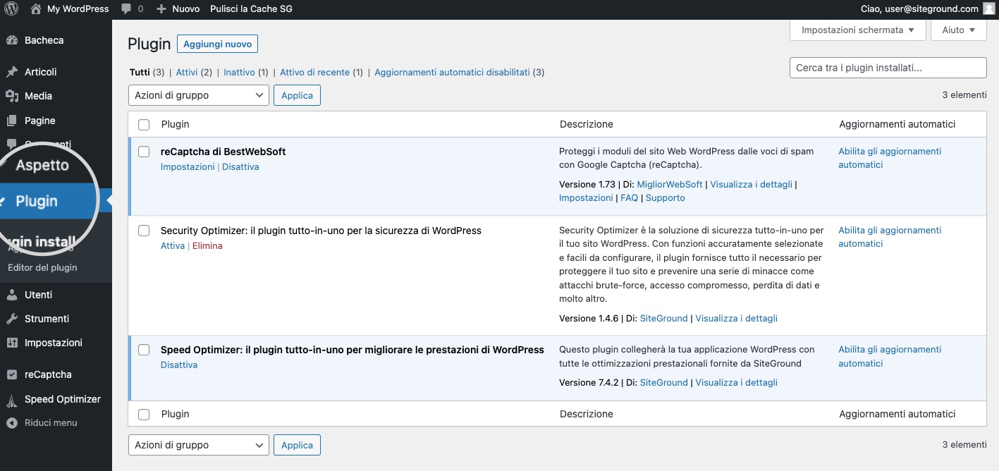 Come installare plugin WordPress - SiteGround Tutorial