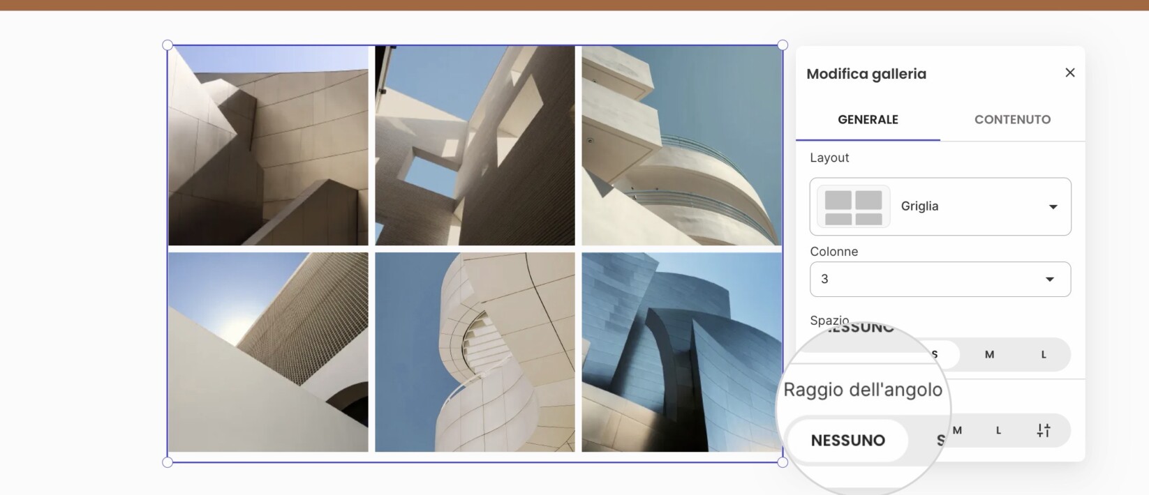 Modifica galleria