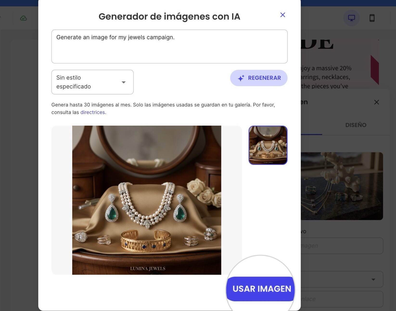Schermata che mostra immagini generate dall’IA nella sezione dei risultati del Generatore di Immagini AI di SiteGround, con miniature disposte a griglia.