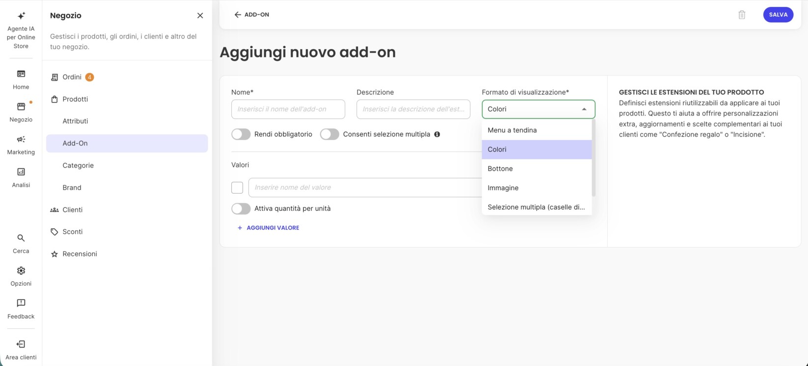 Creare nuovi modelli di add-on