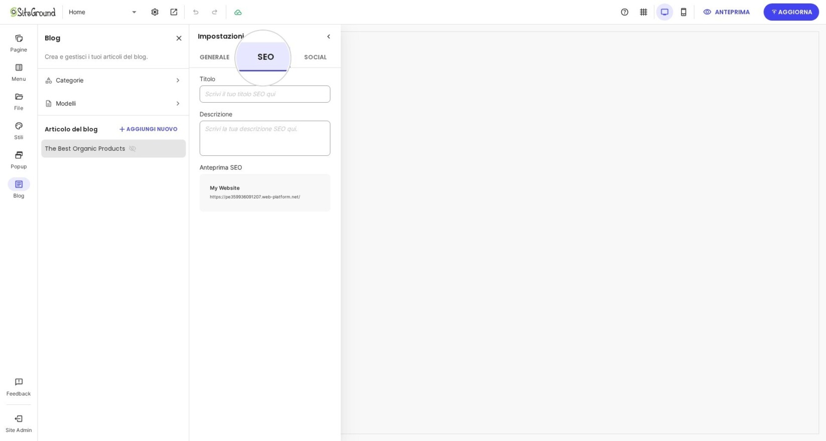 Applicare le impostazioni SEO
