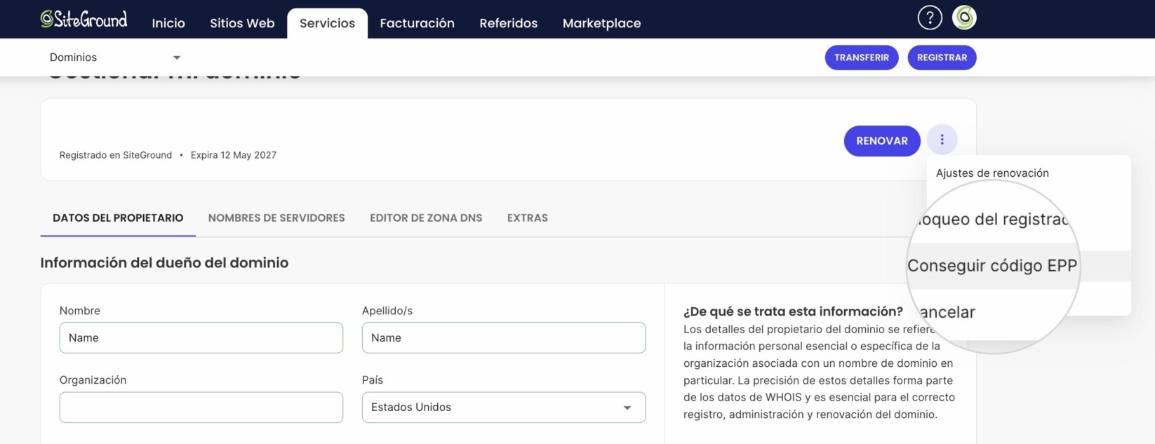 Obtener código EPP