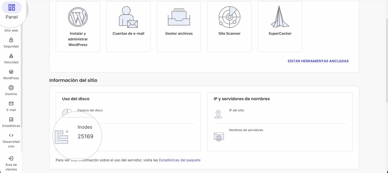 Cómo ver el uso actual de inodos