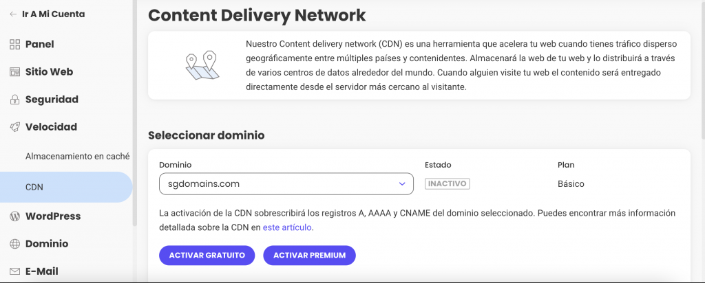 Activar CDN
