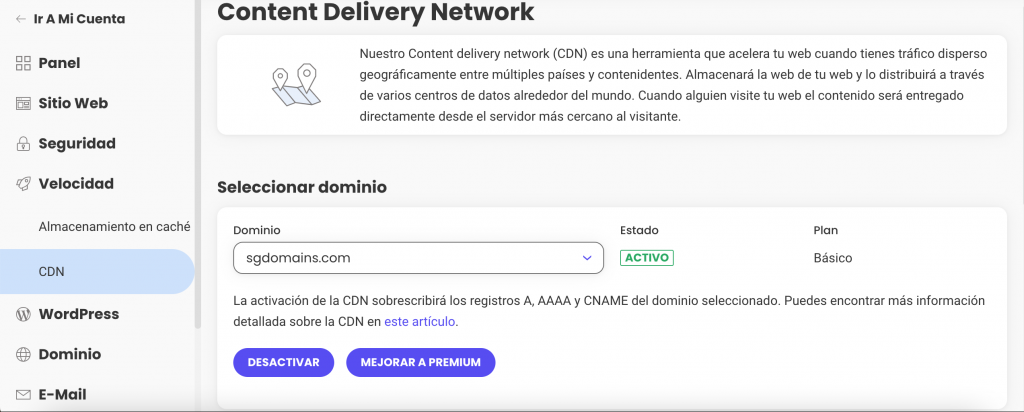 Desactivar CDN