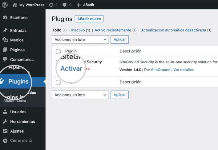 Cómo instalar plugins de WordPress - SiteGround Tutoriales