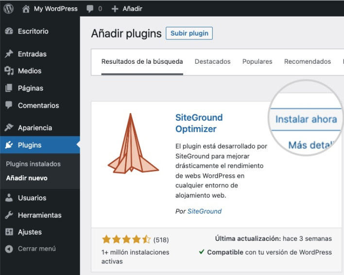 Cómo instalar plugins de WordPress - SiteGround Tutoriales