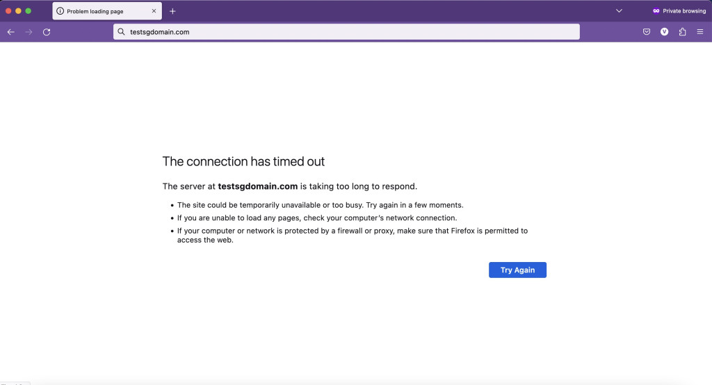 Cómo arreglar el error ERR_CONNECTION_TIMED_OUT - BC de SiteGround