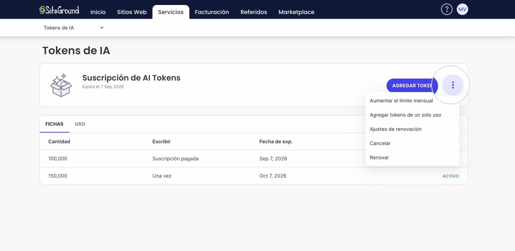 Tokens de IA