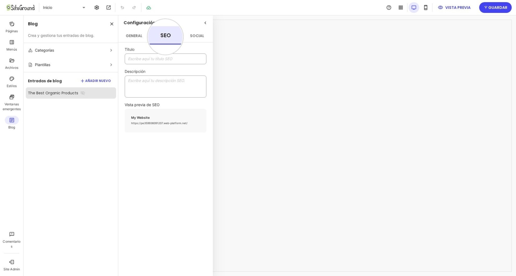 Blog configuraciones SEO.
