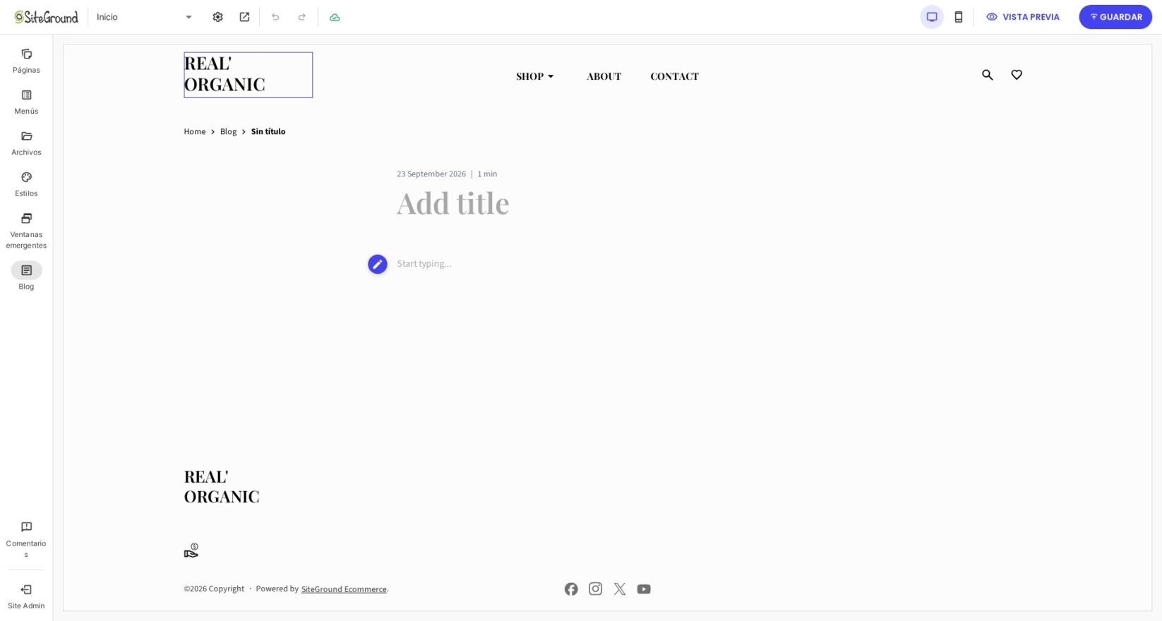 Crear tu entrada del blog