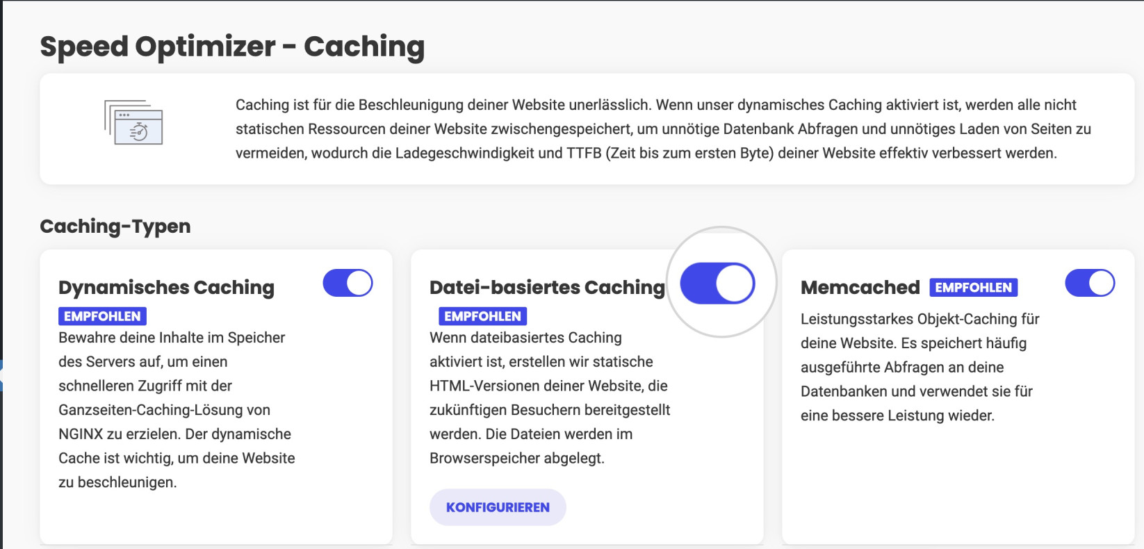 Caching in Speed Optimizer - SiteGround-Tutorials