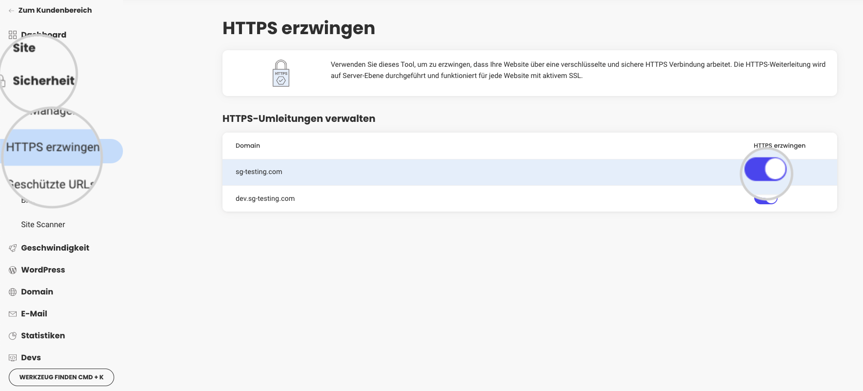 Wie erzwinge ich HTTPS in Site Tools ? - SiteGround KB
