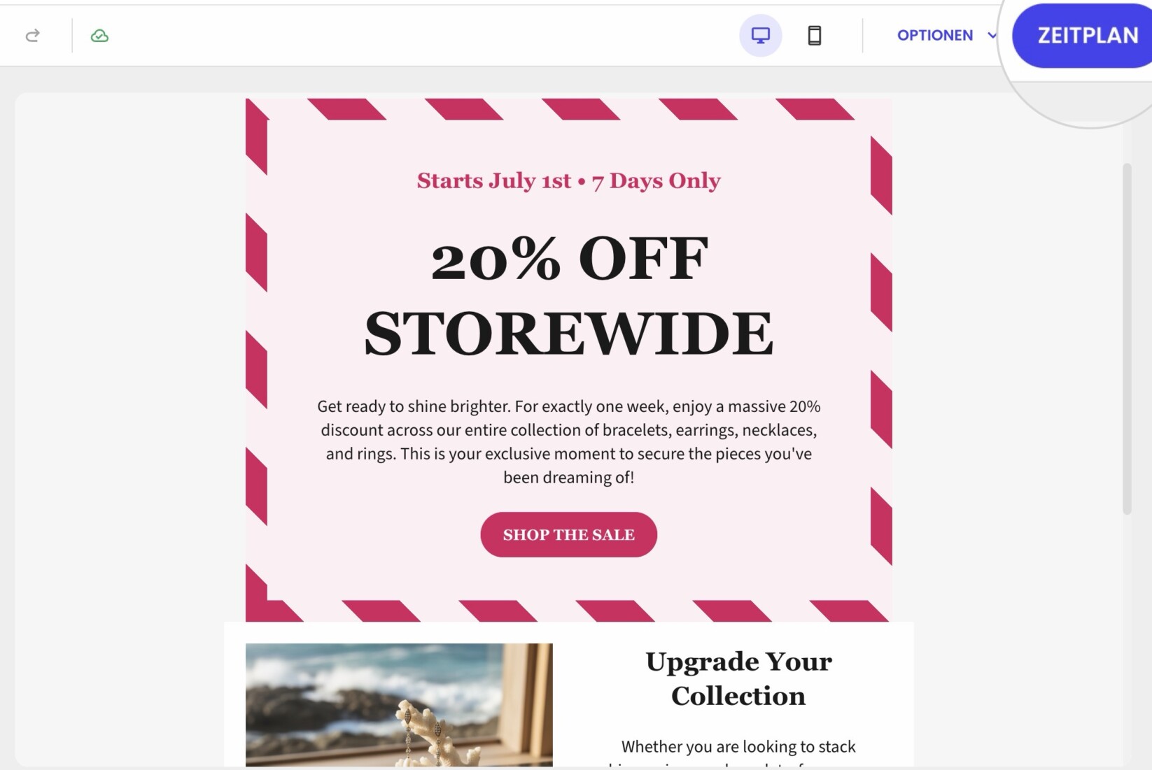 Zeitplan e-mail