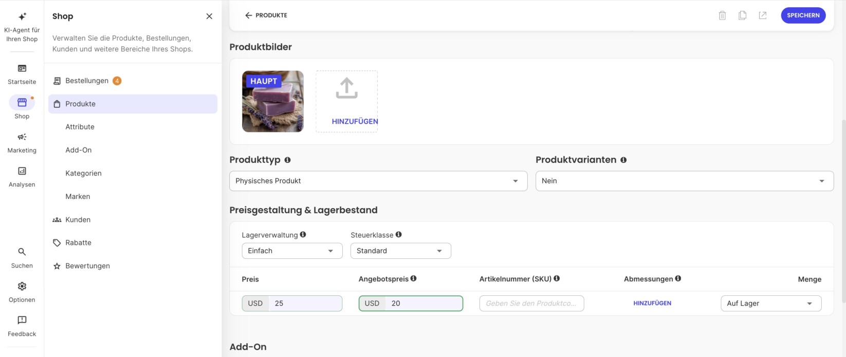 Preisgestaltung & Lagerbestand für ein neues Produkt