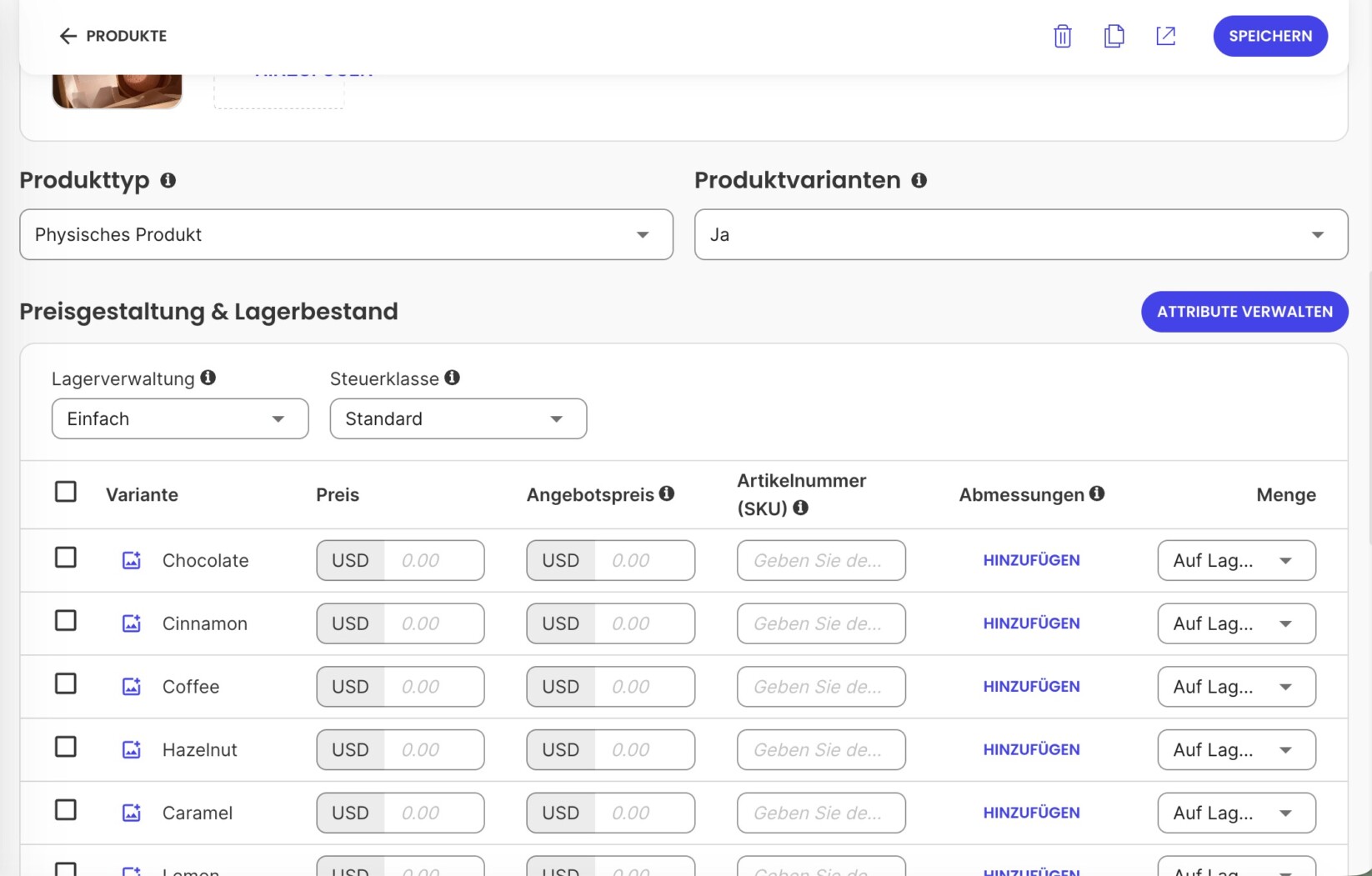 klicken Sie oben rechts auf „Speichern“, um die Änderungen in Ihrem Shop zu übernehmen