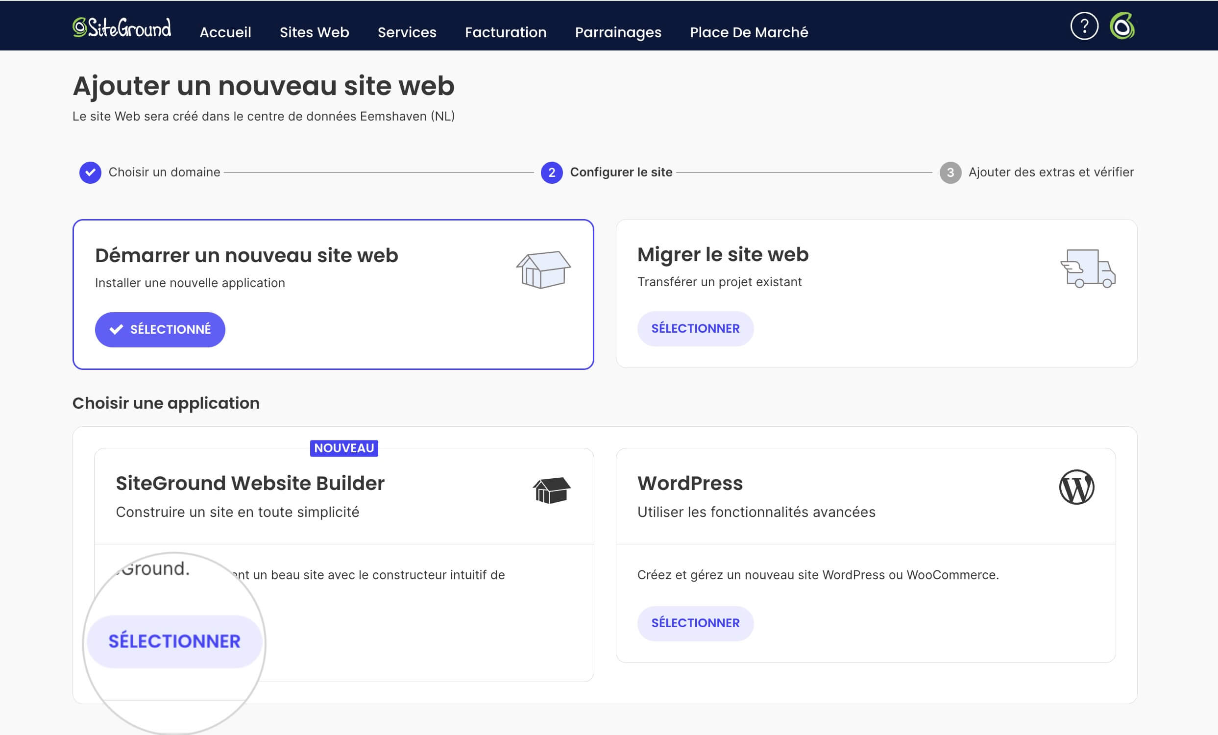 Configuration du site web - Tutoriels SiteGround