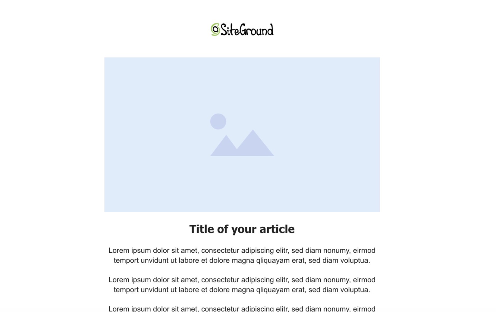 Capture d'écran montrant comment le logo nouvellement ajouté s'affiche dans Email Builder