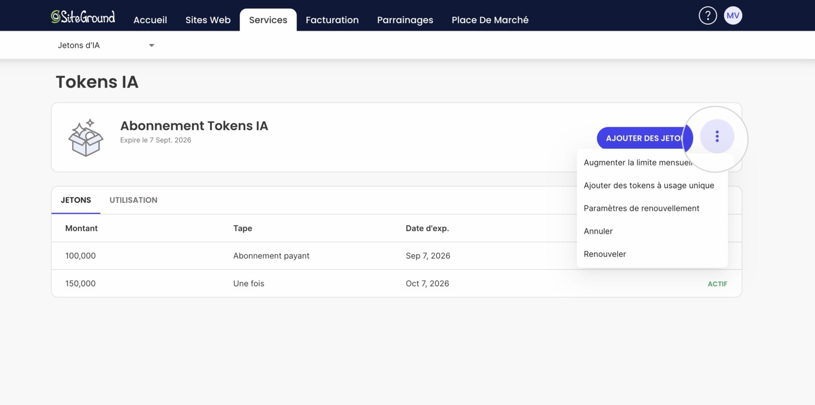 Tokens IA