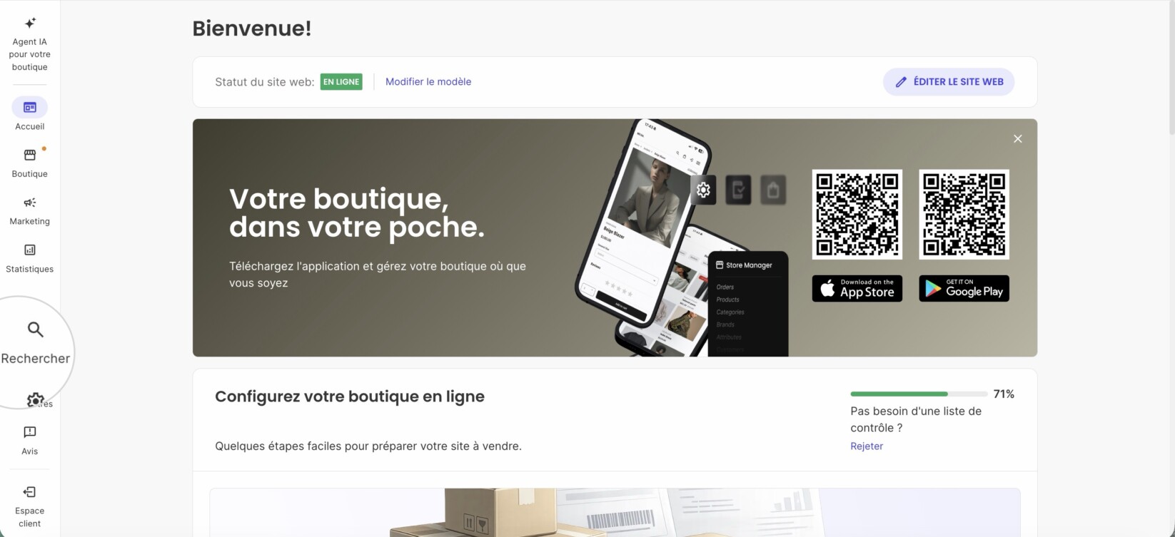 Ouvrez simplement le Site Admin et cliquez sur l'icône Rechercher dans le menu à gauche.