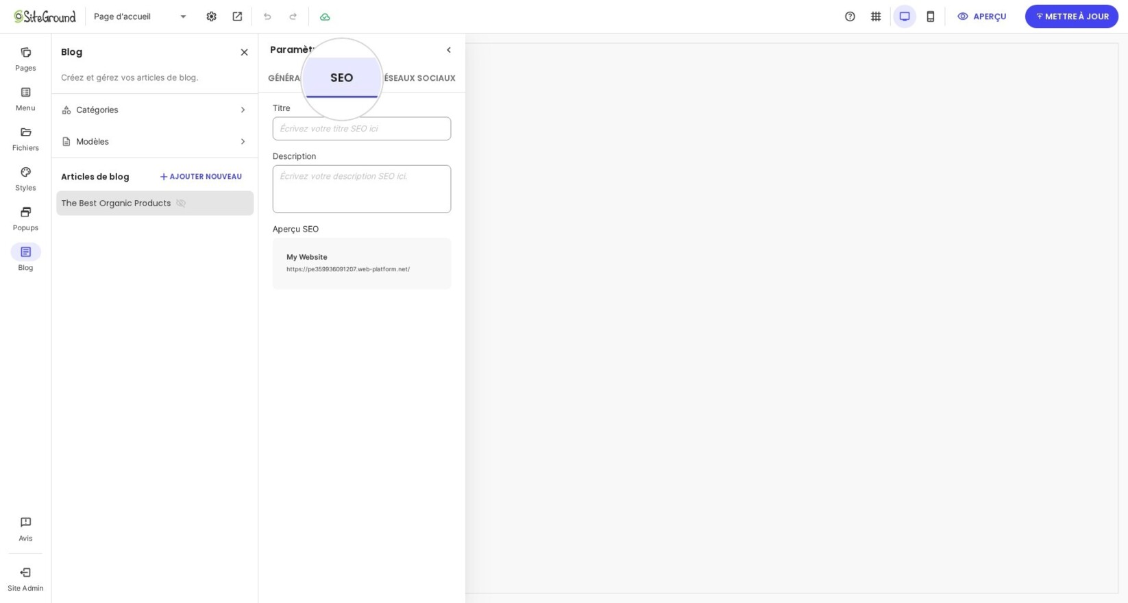 Application des paramètres SEO